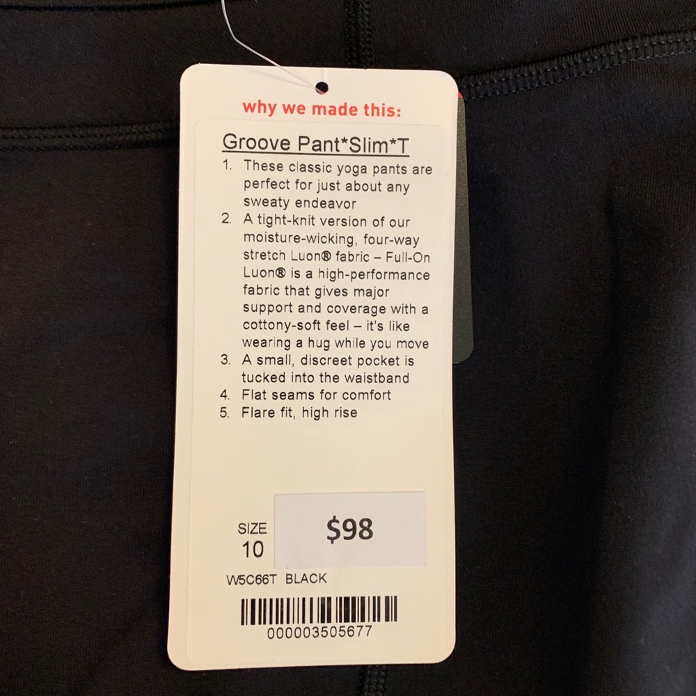 Never been worn Lululemon Groove Pant